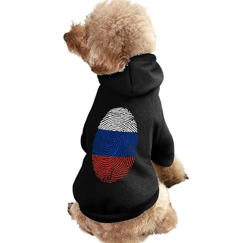 Russland-Flagge, Finger, Warmer Hunde-Kapuzenpullover, süßes Hundekostüm, Sweatshirt, gemütliche Haustierkleidung, S von NLWQEKV