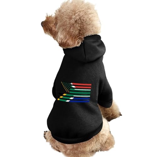 South_Africa American Flag Warmer Hunde-Kapuzenpullover, süßes Hundekostüm-Sweatshirt, gemütliche Haustierkleidung, S von NLWQEKV