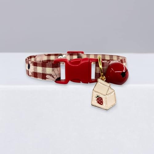 Halsband Candy Avocado Anhänger Katze Plaid Katzenhalsbänder Glocke Cartoon Halskette Verstellbares Halsband für Katze Kleiner Hund Haustier Katze Zubehör von NMLXLCR