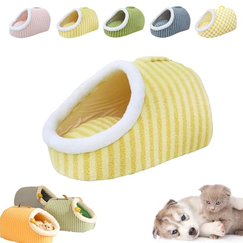 Cozy Hideaway Pet Bed, Zentric Dog Bed, Cozy Cave Dog Bed, Dog Bed with Cover Cave, Non-Slip Washable Soft Pet Slipper Cave Bed Sleeping Bag for Cat Puppy (Yellow-a,L) von NNBWLMAEE