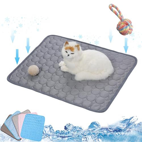 Emmalove - Kühlmatte für Den Sommer, Emmalove - Cooling Mat, kühlmatte katze Hund Ohne Gel, Kühlmatte für Hunde Selbstkühlend, Abkühlung für Hund Katze, Rutschfeste Kratzfest (gray, 100*70cm) von NNBWLMAEE