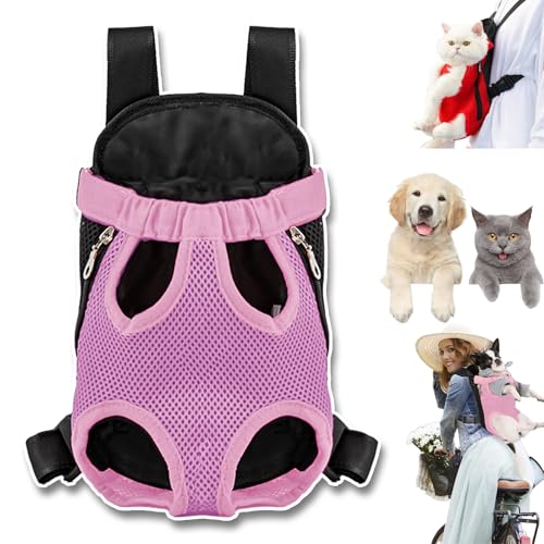 Furry Pawsy Carrier, 34 Style Furry Pawsy Cat Carrier, Pet Dog Carrier Front Chest Backpack, with Adjustable Comfortable Shoulder Straps, Breathable Mesh, Built-in Pet Lock, for Dog Cat (A01,M) von NNBWLMAEE