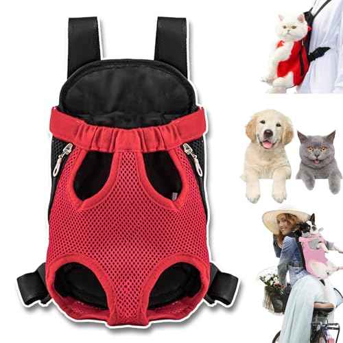 Furry Pawsy Carrier, 34 Style Furry Pawsy Cat Carrier, Pet Dog Carrier Front Chest Backpack, with Adjustable Comfortable Shoulder Straps, Breathable Mesh, Built-in Pet Lock, for Dog Cat (A03,L) von NNBWLMAEE