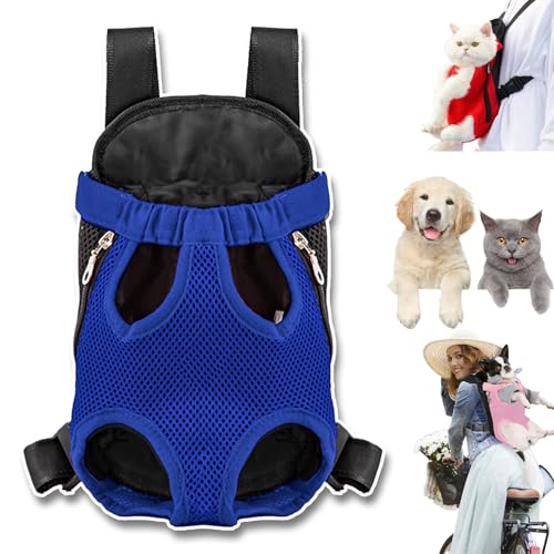 Furry Pawsy Carrier, 34 Style Furry Pawsy Cat Carrier, Pet Dog Carrier Front Chest Backpack, with Adjustable Comfortable Shoulder Straps, Breathable Mesh, Built-in Pet Lock, for Dog Cat (A05,XL) von NNBWLMAEE