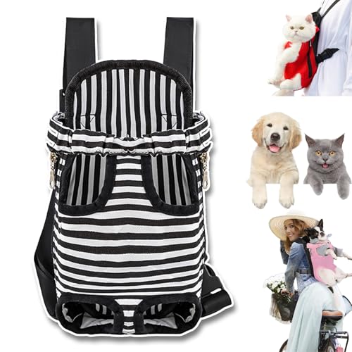 Furry Pawsy Carrier, 34 Style Furry Pawsy Cat Carrier, Pet Dog Carrier Front Chest Backpack, with Adjustable Comfortable Shoulder Straps, Breathable Mesh, Built-in Pet Lock, for Dog Cat (B02,L) von NNBWLMAEE