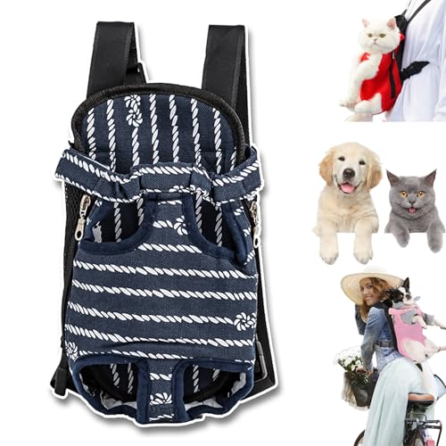 Furry Pawsy Carrier, 34 Style Furry Pawsy Cat Carrier, Pet Dog Carrier Front Chest Backpack, with Adjustable Comfortable Shoulder Straps, Breathable Mesh, Built-in Pet Lock, for Dog Cat (B03,L) von NNBWLMAEE