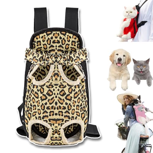 Furry Pawsy Carrier, 34 Style Furry Pawsy Cat Carrier, Pet Dog Carrier Front Chest Backpack, with Adjustable Comfortable Shoulder Straps, Breathable Mesh, Built-in Pet Lock, for Dog Cat (B04,L) von NNBWLMAEE