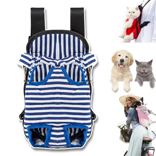 Furry Pawsy Carrier, 34 Style Furry Pawsy Cat Carrier, Pet Dog Carrier Front Chest Backpack, with Adjustable Comfortable Shoulder Straps, Breathable Mesh, Built-in Pet Lock, for Dog Cat (B05,L) von NNBWLMAEE