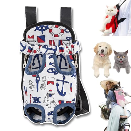 Furry Pawsy Carrier, 34 Style Furry Pawsy Cat Carrier, Pet Dog Carrier Front Chest Backpack, with Adjustable Comfortable Shoulder Straps, Breathable Mesh, Built-in Pet Lock, for Dog Cat (B11,L) von NNBWLMAEE