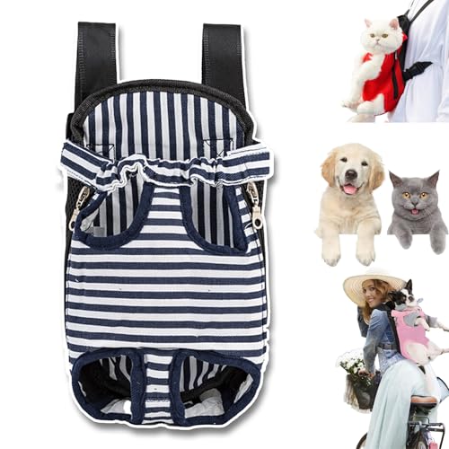 Furry Pawsy Carrier, 34 Style Furry Pawsy Cat Carrier, Pet Dog Carrier Front Chest Backpack, with Adjustable Comfortable Shoulder Straps, Breathable Mesh, Built-in Pet Lock, for Dog Cat (B12,L) von NNBWLMAEE