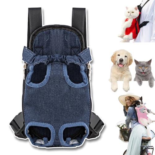 Furry Pawsy Carrier, 34 Style Furry Pawsy Cat Carrier, Pet Dog Carrier Front Chest Backpack, with Adjustable Comfortable Shoulder Straps, Breathable Mesh, Built-in Pet Lock, for Dog Cat (B13,L) von NNBWLMAEE