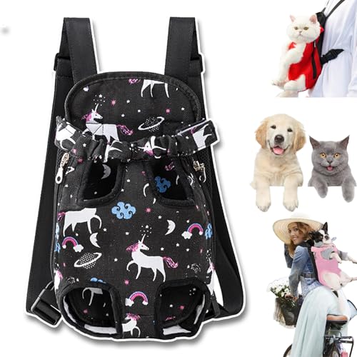 Furry Pawsy Carrier, 34 Style Furry Pawsy Cat Carrier, Pet Dog Carrier Front Chest Backpack, with Adjustable Comfortable Shoulder Straps, Breathable Mesh, Built-in Pet Lock, for Dog Cat (B15,L) von NNBWLMAEE