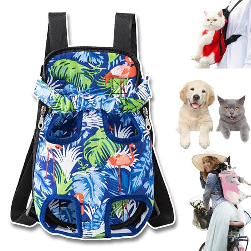 Furry Pawsy Carrier, 34 Style Furry Pawsy Cat Carrier, Pet Dog Carrier Front Chest Backpack, with Adjustable Comfortable Shoulder Straps, Breathable Mesh, Built-in Pet Lock, for Dog Cat (B16,L) von NNBWLMAEE