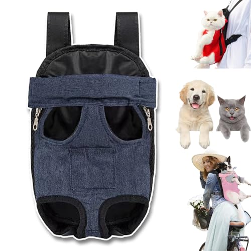 Furry Pawsy Carrier, 34 Style Furry Pawsy Cat Carrier, Pet Dog Carrier Front Chest Backpack, with Adjustable Comfortable Shoulder Straps, Breathable Mesh, Built-in Pet Lock, for Dog Cat (B17,XL) von NNBWLMAEE