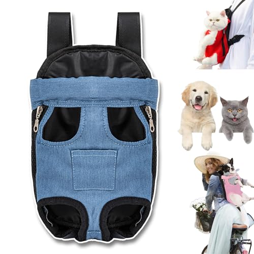 Furry Pawsy Carrier, 34 Style Furry Pawsy Cat Carrier, Pet Dog Carrier Front Chest Backpack, with Adjustable Comfortable Shoulder Straps, Breathable Mesh, Built-in Pet Lock, for Dog Cat (B18,L) von NNBWLMAEE