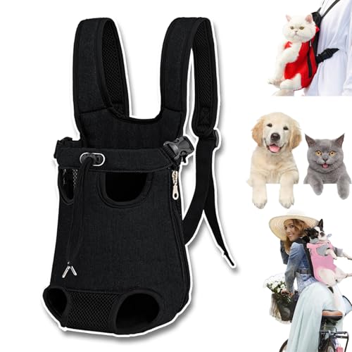 Furry Pawsy Carrier, 34 Style Furry Pawsy Cat Carrier, Pet Dog Carrier Front Chest Backpack, with Adjustable Comfortable Shoulder Straps, Breathable Mesh, Built-in Pet Lock, for Dog Cat (C02,M) von NNBWLMAEE