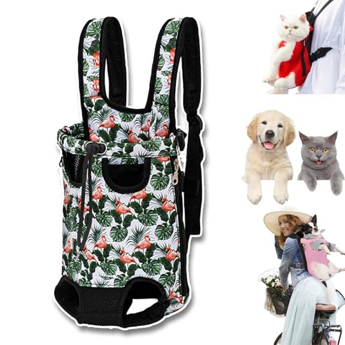 Furry Pawsy Carrier, 34 Style Furry Pawsy Cat Carrier, Pet Dog Carrier Front Chest Backpack, with Adjustable Comfortable Shoulder Straps, Breathable Mesh, Built-in Pet Lock, for Dog Cat (C06,L) von NNBWLMAEE