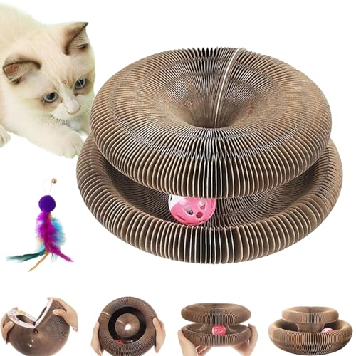 Kitten Curl, Kitten Curl Toy, Magic Organ Cat Toy, Kitten kurls Cat Toy, Interactive Scratch Pad Cat Toy with Toy Bell Ball for Indoor Cat (1pcs) von NNBWLMAEE