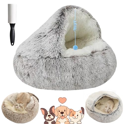 Lapcatz Nest Bed, Lapcatz Bed, Lapcatz Nest for Pet, Pursnug Cat Cave, Cat Nest Bed for Indoor Cats Cave and Calming Dog Beds, Removable Washable Non Slip Bottom (Coffee Long Plush, 15.7in/40cm) von NNBWLMAEE