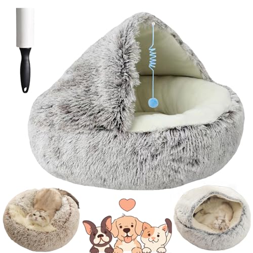 Lapcatz Nest Bed, Lapcatz Bed, Lapcatz Nest for Pet, Pursnug Cat Cave, Cat Nest Bed for Indoor Cats Cave and Calming Dog Beds, Removable Washable Non Slip Bottom (Coffee Short Plush, 15.7in/40cm) von NNBWLMAEE