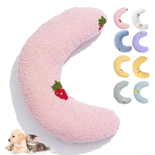 Little Plush Pillow For Cats, Calming Pillow For Dogs, Calming Pillow For Small Dogs With Anxiety, Pupzen Calming Pillow, Ultra Soft Fluffy Pet Calming Toy Half Donut Cuddler Machine Washable (A) von NNBWLMAEE