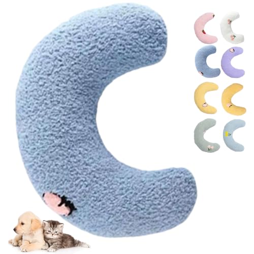 Little Plush Pillow For Cats, Calming Pillow For Dogs, Calming Pillow For Small Dogs With Anxiety, Pupzen Calming Pillow, Ultra Soft Fluffy Pet Calming Toy Half Donut Cuddler Machine Washable (D) von NNBWLMAEE