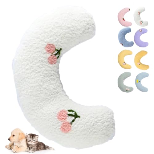 Little Plush Pillow For Cats, Calming Pillow For Dogs, Calming Pillow For Small Dogs With Anxiety, Pupzen Calming Pillow, Ultra Soft Fluffy Pet Calming Toy Half Donut Cuddler Machine Washable (F) von NNBWLMAEE