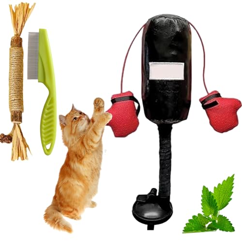 NNBWLMAEE Interactive Pet Toy, Cat Punching Bag Toy, Cat Boxing Toy, Boxing Punching Bag Catnip Toy, Punching Bag with Gloves Cat Toy, Interactive Kitten Toys Punching Bag (1 Pcs) von NNBWLMAEE