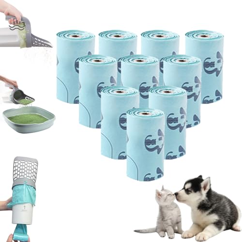 NNBWLMAEE MeowBud Poop Scooper, Meow Bud Poop Scooper with Holder, No Touch Litter Box Scoop, Cat Litter Scooper with Bag, Removable Large Capacity, Isolate Odor, No Dirty Hands (Cat Litter Bag*10) von NNBWLMAEE