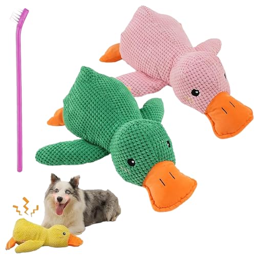 NNBWLMAEE Mintoblue Squeaky Duckling Dog Play Toy, The Mellow Dog, The Mellow Dog Duck, Duck Dog Toy, Dog Toy Duck with Squeaker (2 Pcs D) von NNBWLMAEE