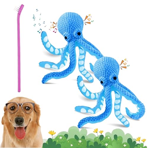 NNBWLMAEE Pawforloves Premium Pet Plush Toy, Premium Pet Plush Octopus, Paw for Loves Pet Plush Toy, Premium Pet Plush Octopus, Plush Squeaky Dog Toys (2 Pcs B) von NNBWLMAEE