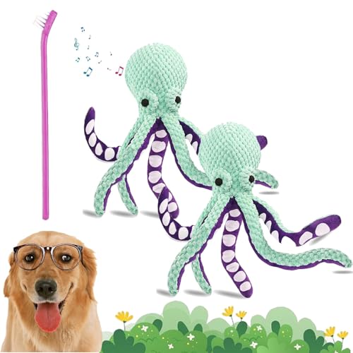 NNBWLMAEE Pawforloves Premium Pet Plush Toy, Premium Pet Plush Octopus, Paw for Loves Pet Plush Toy, Premium Pet Plush Octopus, Plush Squeaky Dog Toys (2 Pcs C) von NNBWLMAEE