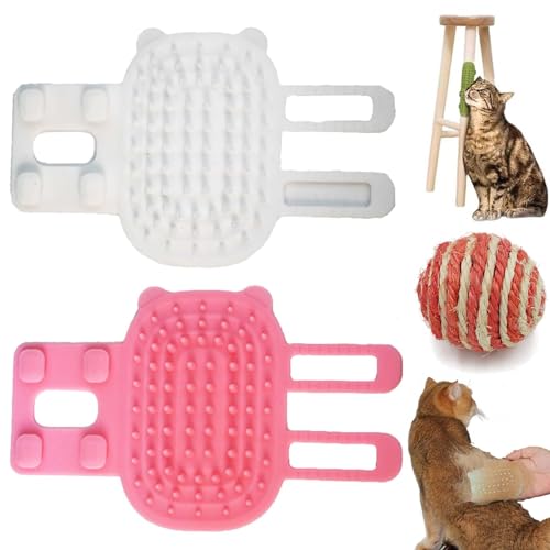 NNBWLMAEE Pet Tickling Artifact, Tickling Comb Pet Brush, Pet Back Scratcher, Pet Tickling Artifact for Cats, New Adjustable Silicone Pet Itch Rub Tool (2PCS-A) von NNBWLMAEE