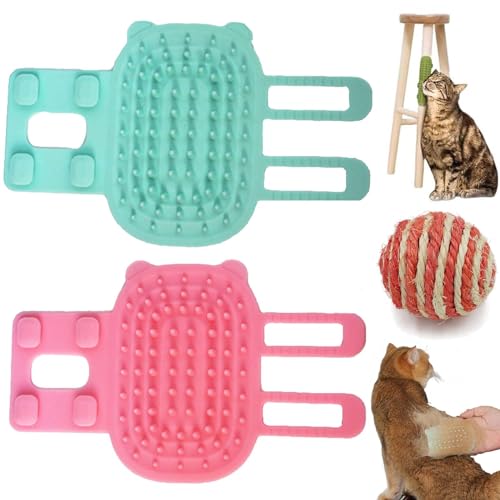 NNBWLMAEE Pet Tickling Artifact, Tickling Comb Pet Brush, Pet Back Scratcher, Pet Tickling Artifact for Cats, New Adjustable Silicone Pet Itch Rub Tool (2PCS-B) von NNBWLMAEE