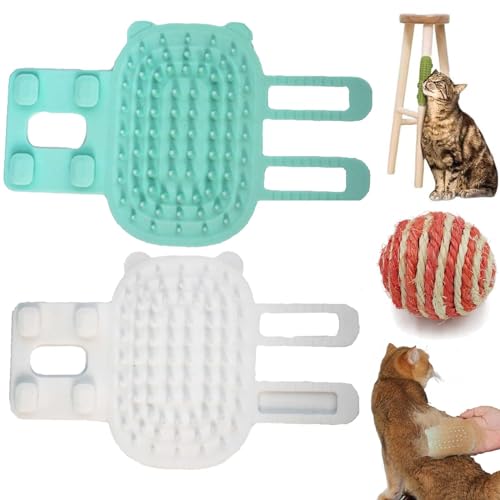 NNBWLMAEE Pet Tickling Artifact, Tickling Comb Pet Brush, Pet Back Scratcher, Pet Tickling Artifact for Cats, New Adjustable Silicone Pet Itch Rub Tool (2PCS-C) von NNBWLMAEE