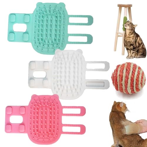 NNBWLMAEE Pet Tickling Artifact, Tickling Comb Pet Brush, Pet Back Scratcher, Pet Tickling Artifact for Cats, New Adjustable Silicone Pet Itch Rub Tool (3PCS) von NNBWLMAEE