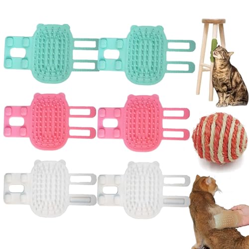 NNBWLMAEE Pet Tickling Artifact, Tickling Comb Pet Brush, Pet Back Scratcher, Pet Tickling Artifact for Cats, New Adjustable Silicone Pet Itch Rub Tool (6PCS) von NNBWLMAEE