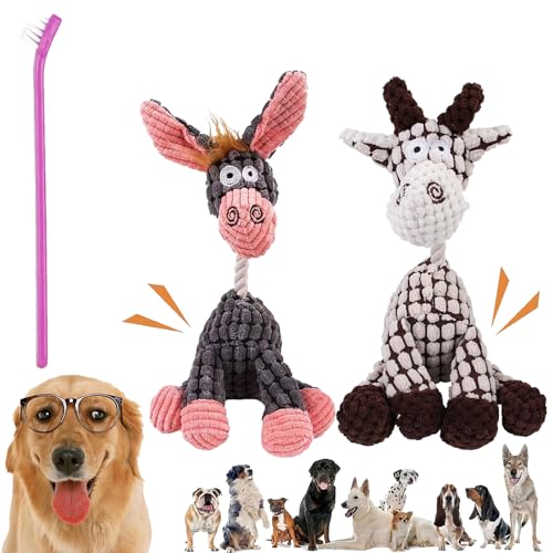 NNBWLMAEE Petsboro Bitebuddy, Shirem Bitebuddy, Briteza Dog Toys, Immortal Squeaker Plush Toy for Aggressive Chewers, Teeth Cleaning, with Squeakers (2 Pcs A) von NNBWLMAEE