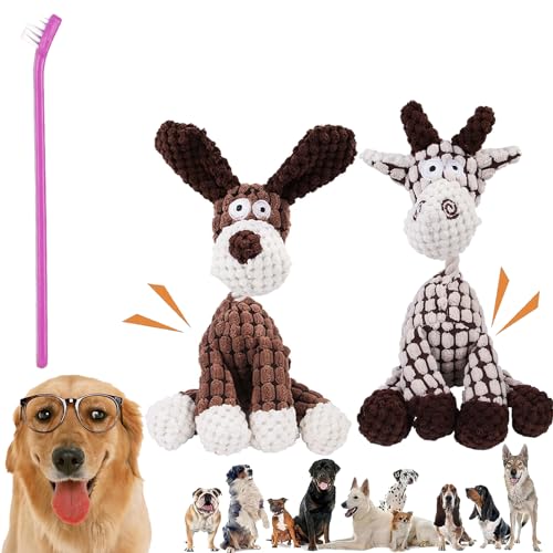 NNBWLMAEE Petsboro Bitebuddy, Shirem Bitebuddy, Briteza Dog Toys, Immortal Squeaker Plush Toy for Aggressive Chewers, Teeth Cleaning, with Squeakers (2 Pcs C) von NNBWLMAEE