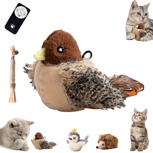 NNBWLMAEE Petsboro Featherfun Flyer, Yiffany Featherfun Flyer, Feather Fun Flyer, Chirping Bird Cat Toy Flapping Wings, Flapping Bird Cat Toys for Indoor Cats, Moving Bird Cat Toy,Rechargeable (C) von NNBWLMAEE