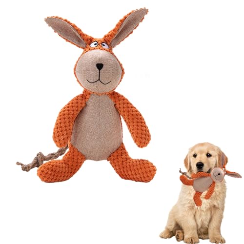 NNBWLMAEE Robustrabbit- Designed for Heavy Chewers, Invincipaw Dog Toy Heavy Chewers, Robust Rabbit Dog Toy, Squeaky Toys for Dogs, Indestructible Robust Dogs Toys (Orange Rabbit) von NNBWLMAEE