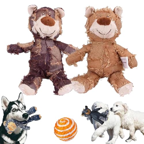 NNBWLMAEE Unbreaka-Bear, Indestructa Bear, Durabear Indestructible Bear Dog Toy, Unbreakable Teddy Extreme Bear 2.0 Dog Toys, for Aggressive Chewers Dogs, Large Dogs (2pcs-b) von NNBWLMAEE