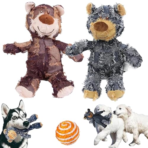 NNBWLMAEE Unbreaka-Bear, Indestructa Bear, Durabear Indestructible Bear Dog Toy, Unbreakable Teddy Extreme Bear 2.0 Dog Toys, for Aggressive Chewers Dogs, Large Dogs (2pcs-d) von NNBWLMAEE