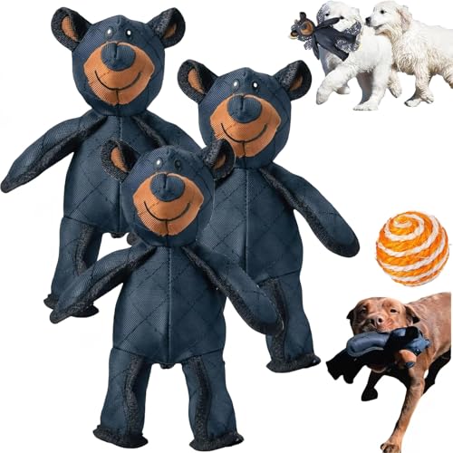 NNBWLMAEE Unbreaka-Bear, Indestructa Bear, Durabear Indestructible Bear Dog Toy, Unbreakable Teddy Extreme Bear 2.0 Dog Toys, for Aggressive Chewers Dogs, Large Dogs (3pcs-a) von NNBWLMAEE