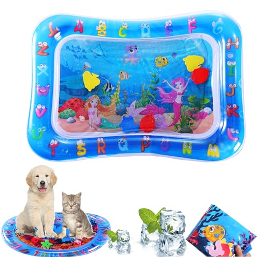 NNBWLMAEE Wassermatte Katze, Sensorische Wassermatte Katze, Interaktives Katzenspielzeug, Aqua Matte Für Katzen Und Hunde, Verdickte Wassersensor Katzenspielzeug (D) von NNBWLMAEE