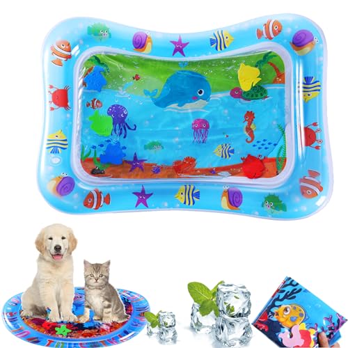 NNBWLMAEE Wassermatte Katze, Sensorische Wassermatte Katze, Interaktives Katzenspielzeug, Aqua Matte Für Katzen Und Hunde, Verdickte Wassersensor Katzenspielzeug (E) von NNBWLMAEE