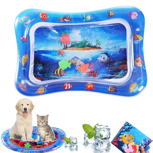 NNBWLMAEE Wassermatte Katze, Sensorische Wassermatte Katze, Interaktives Katzenspielzeug, Aqua Matte Für Katzen Und Hunde, Verdickte Wassersensor Katzenspielzeug (G) von NNBWLMAEE