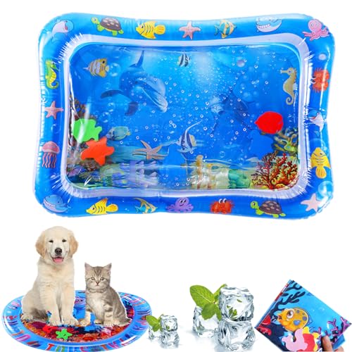 NNBWLMAEE Wassermatte Katze, Sensorische Wassermatte Katze, Interaktives Katzenspielzeug, Aqua Matte Für Katzen Und Hunde, Verdickte Wassersensor Katzenspielzeug (H) von NNBWLMAEE