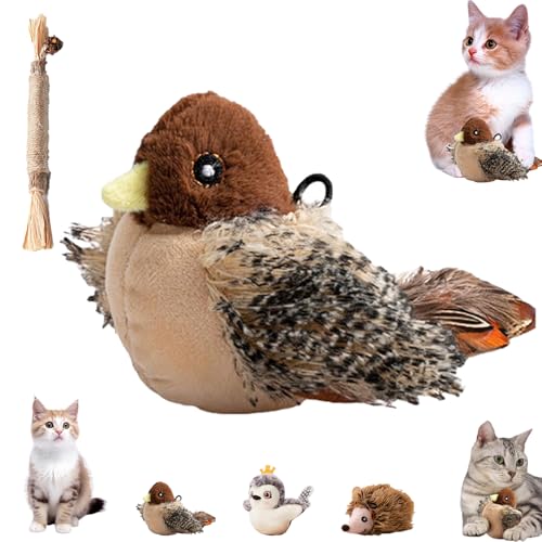 NNBWLMAEE Yiffany Featherfun Flyer, Feather Fun Flyer, Petsboro Featherfun Flyer, Flapping Bird Cat Toy, Chirping Bird Cat Toy Flapping Wings, Cat Bird Toy Flapping for Indoor Cats, Srealistic (C) von NNBWLMAEE