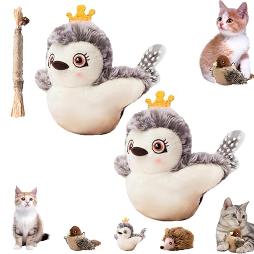 Yiffany Featherfun Flyer, Feather Fun Flyer, Petsboro Featherfun Flyer, Flapping Bird Cat Toy, Chirping Bird Cat Toy Flapping Wings, Cat Bird Toy Flapping for Indoor Cats, Srealistic (2pcs B) von NNBWLMAEE